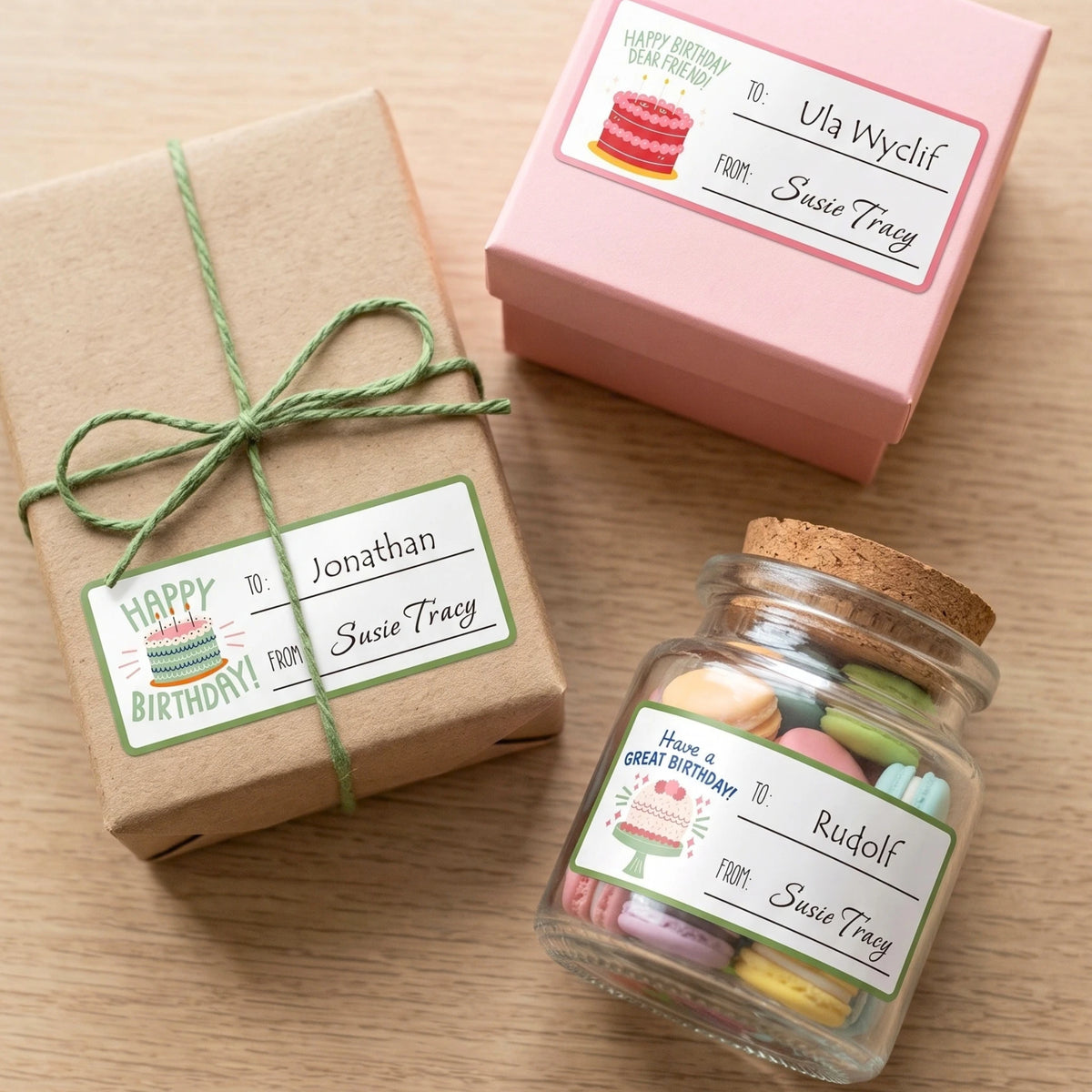 Personalized Birthday Gift Tags - Birthday Cake