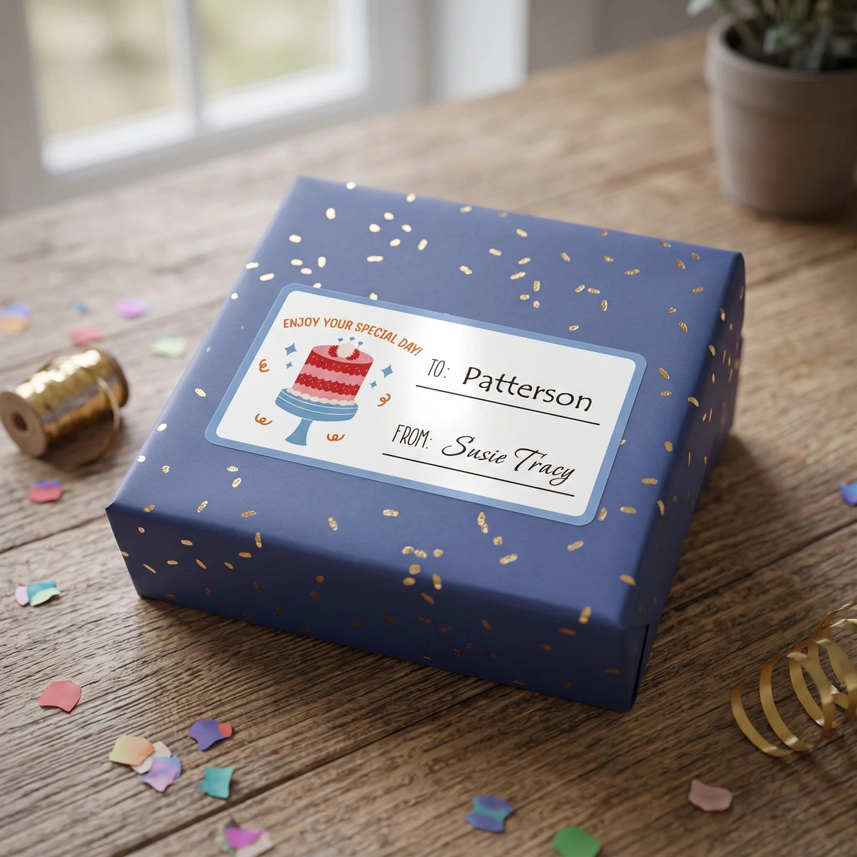 Personalized Birthday Gift Tags - Birthday Cake