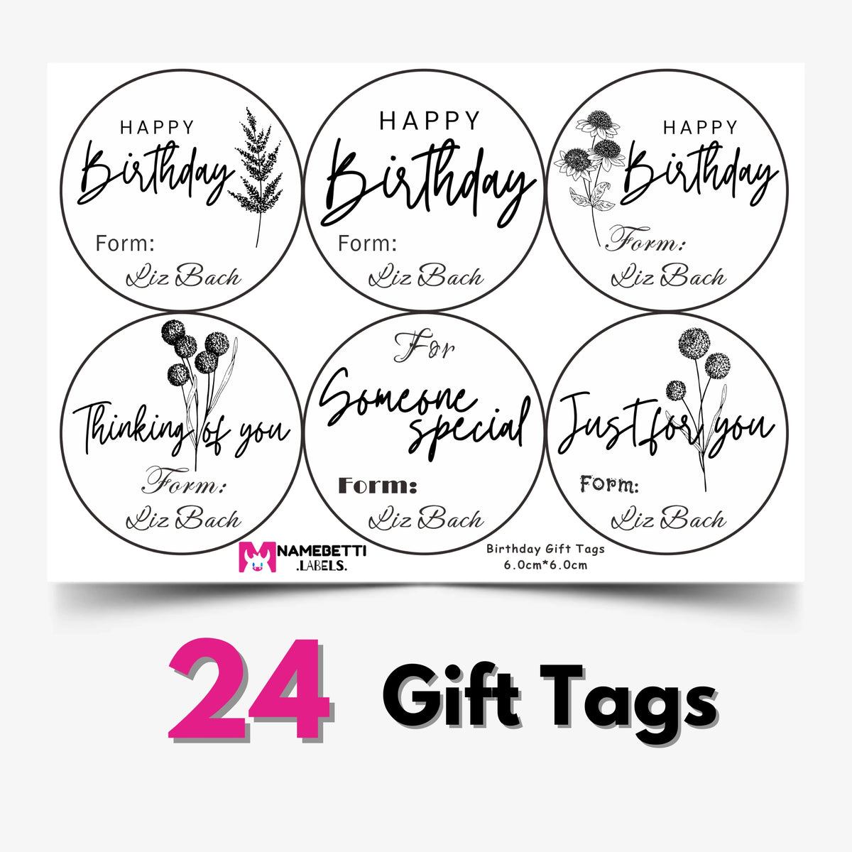 Personalized Birthday Gift Labels - Birthday Wishes