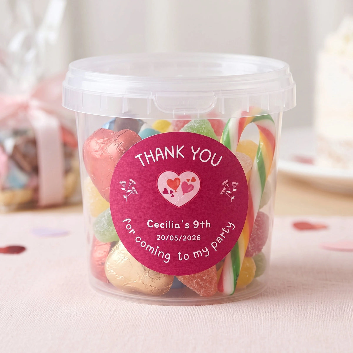 Birthday Party Favor Labels - Red Bear