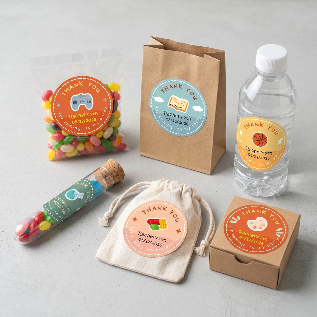 Birthday Party Favor Labels - Toy Box Fun