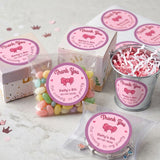 Birthday Party Favor Labels - Pretty Pink Bows