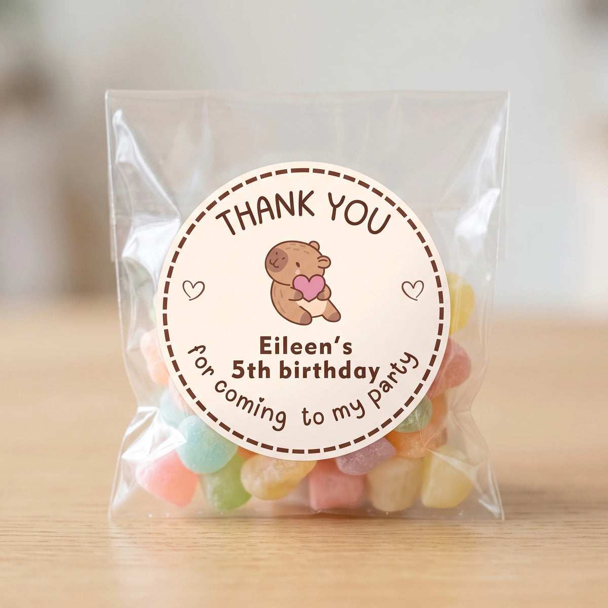 Birthday Party Favor Labels - Happy Capybara