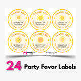 Birthday Party Favor Labels - Little Sunshine