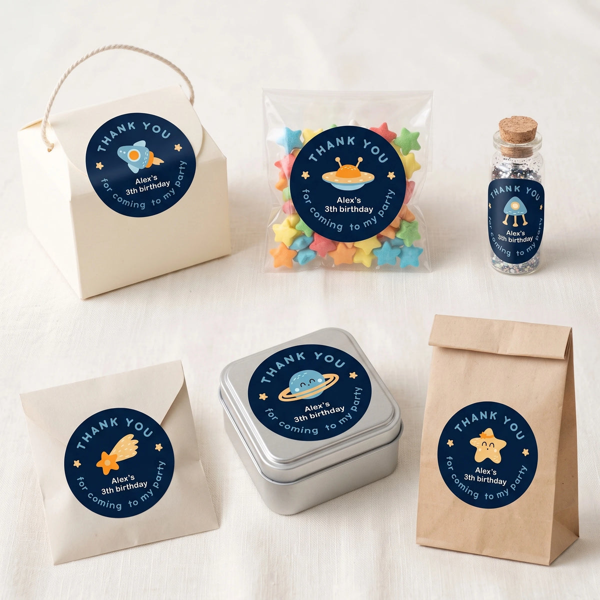 Birthday Party Favor Labels - Cosmic Adventure