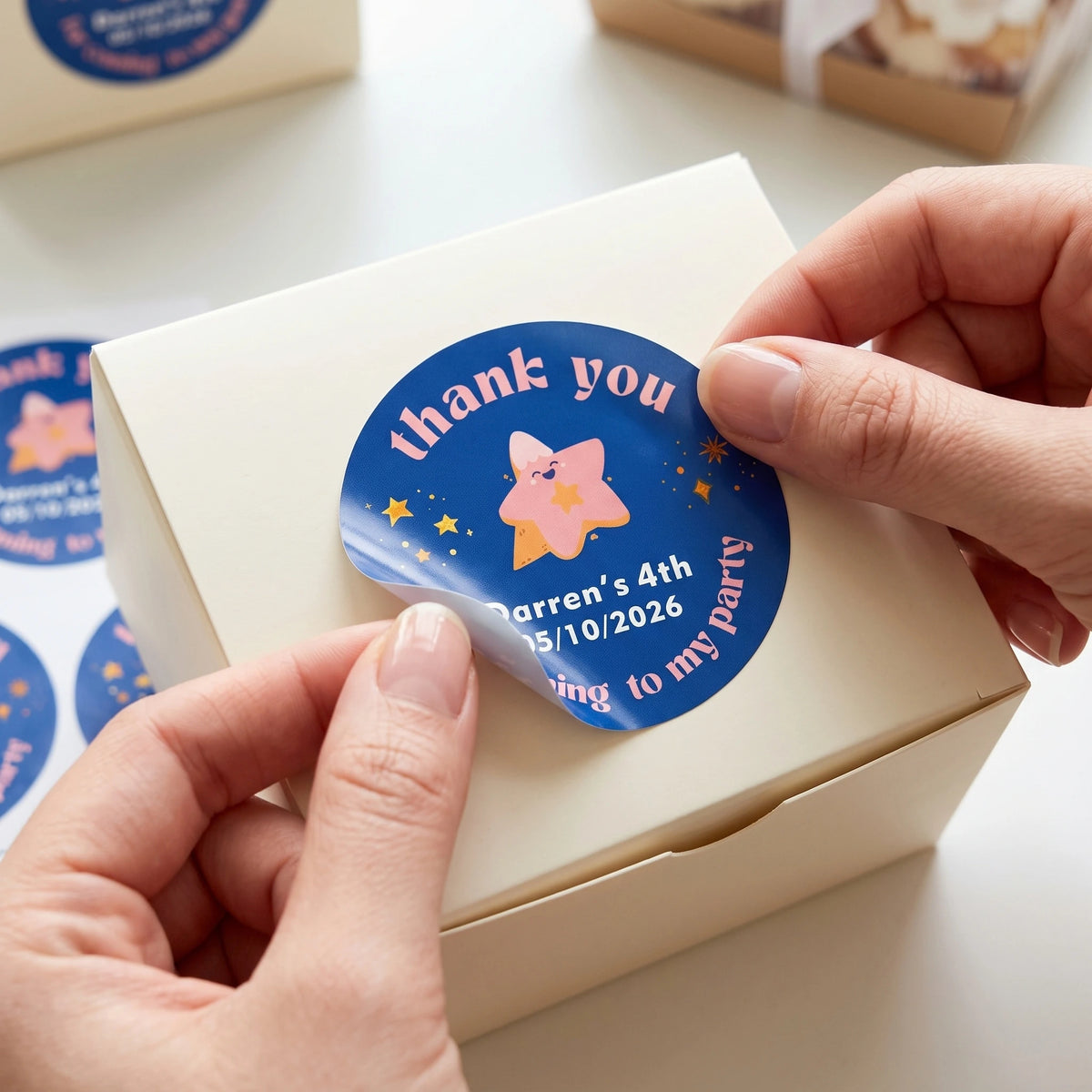 Birthday Party Favor Labels - Blue Space Explorer