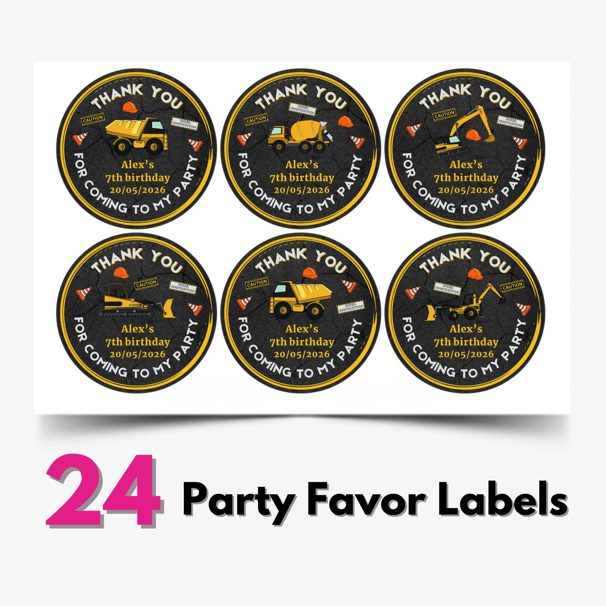 Birthday Party Favor Labels - Little Builder
