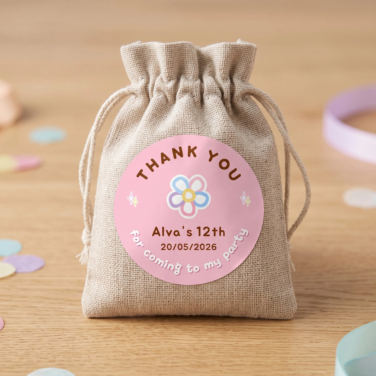 Birthday Party Favor Labels - Happy Garden