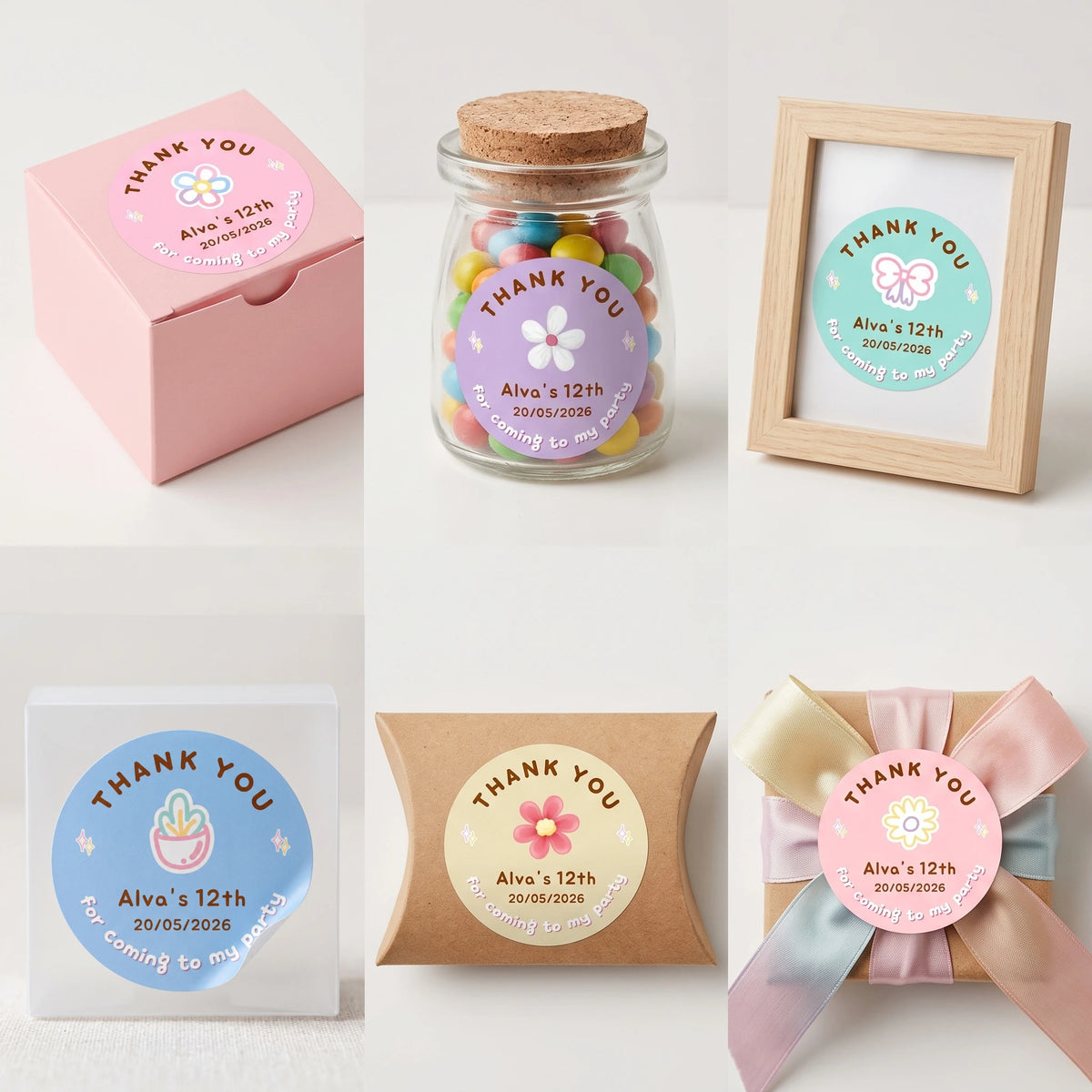 Birthday Party Favor Labels - Happy Garden