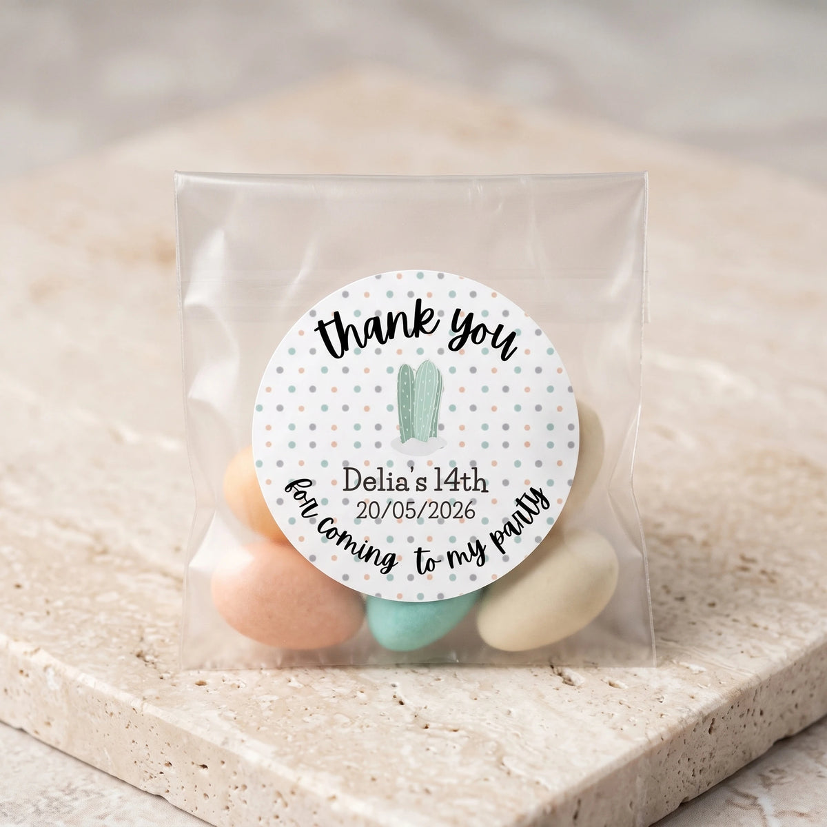 Birthday Party Favor Labels - Cactus Garden