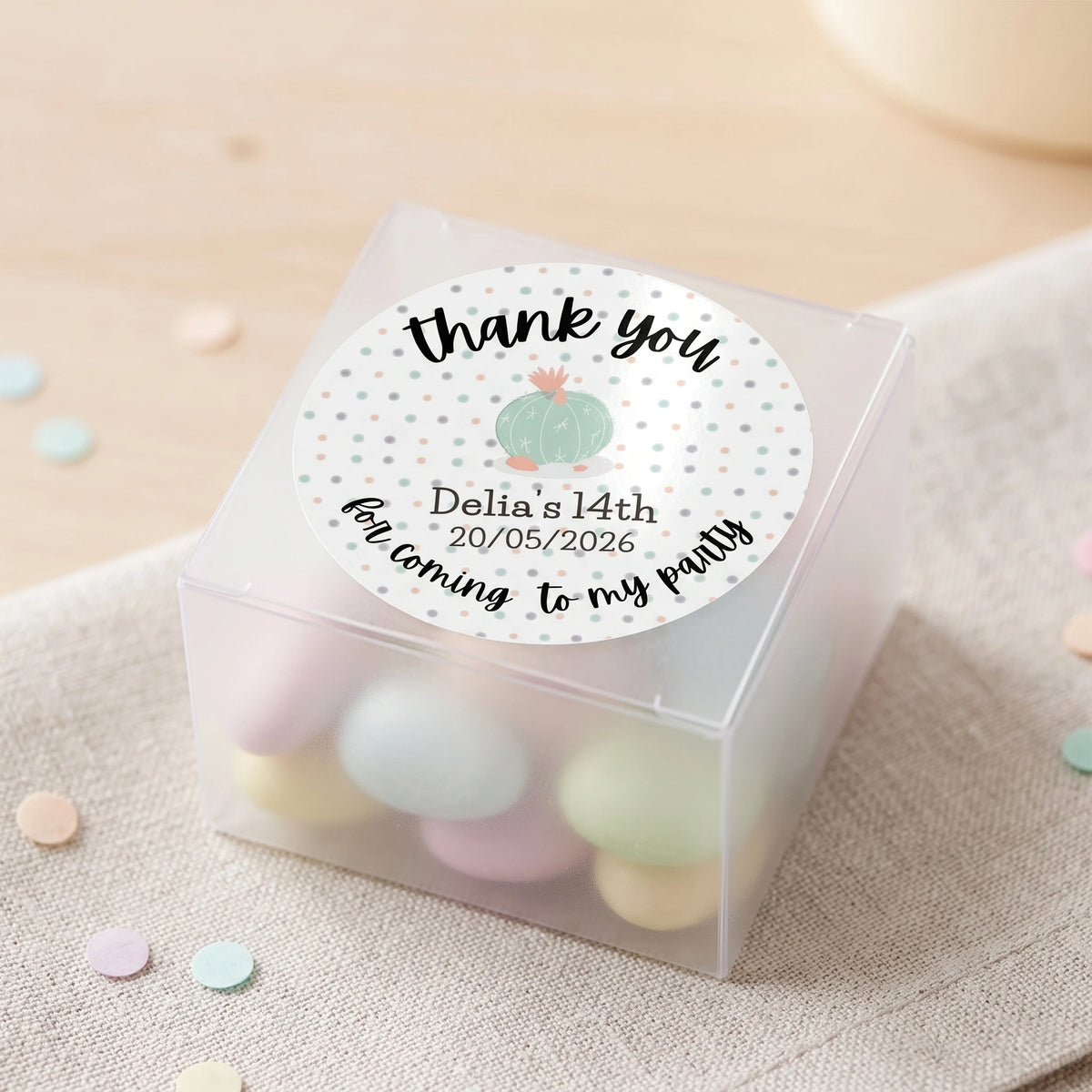 Birthday Party Favor Labels - Cactus Garden
