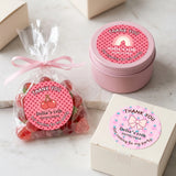 Birthday Party Favor Labels - Pretty Pink & Red