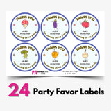 Birthday Party Favor Labels - Veggie Garden