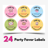 Birthday Party Favor Labels - Colorful Celebration