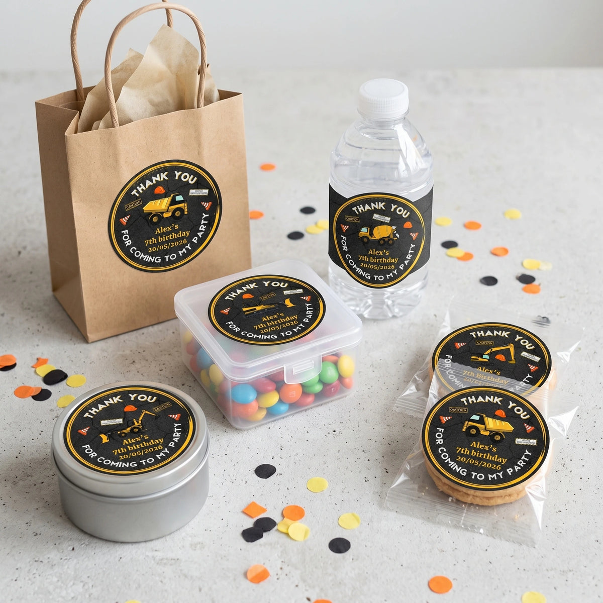 Birthday Party Favor Labels - Little Builder
