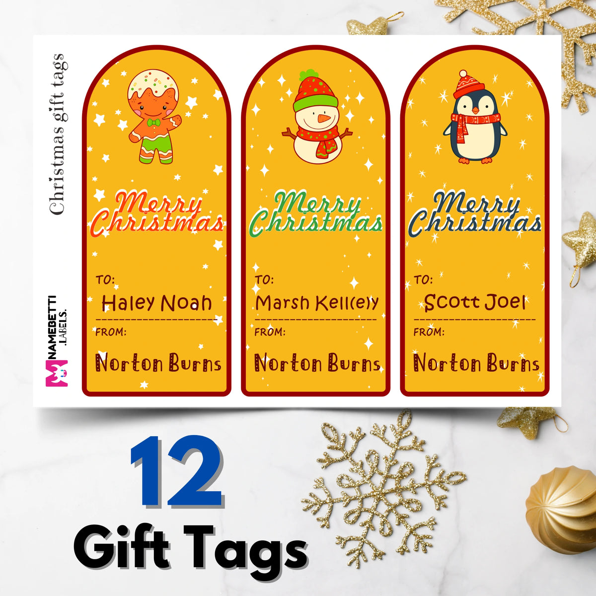 PersonalizedChristmas Gift Tags - Merry & Bright