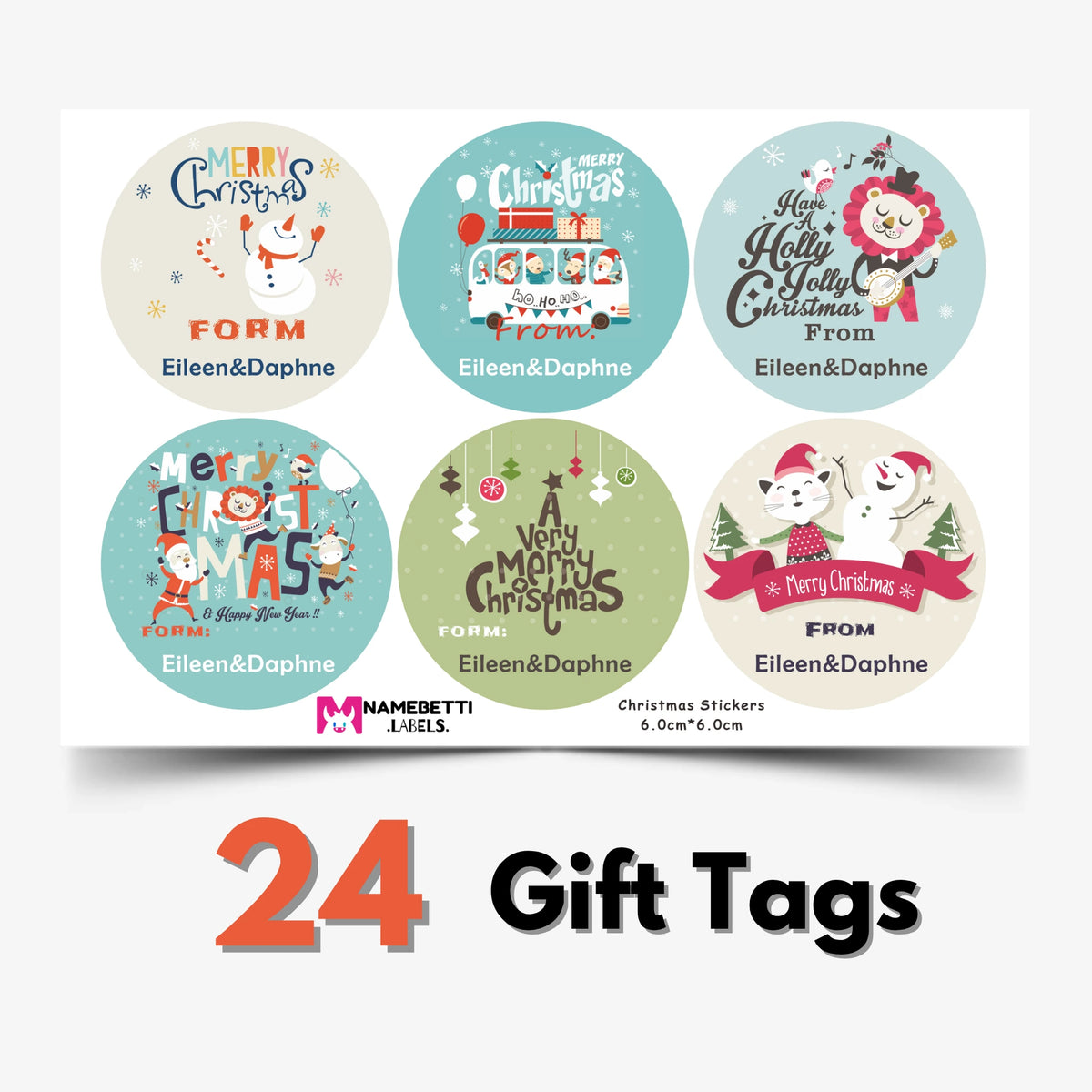 Personalized Christmas Gift Labels - Cheerful