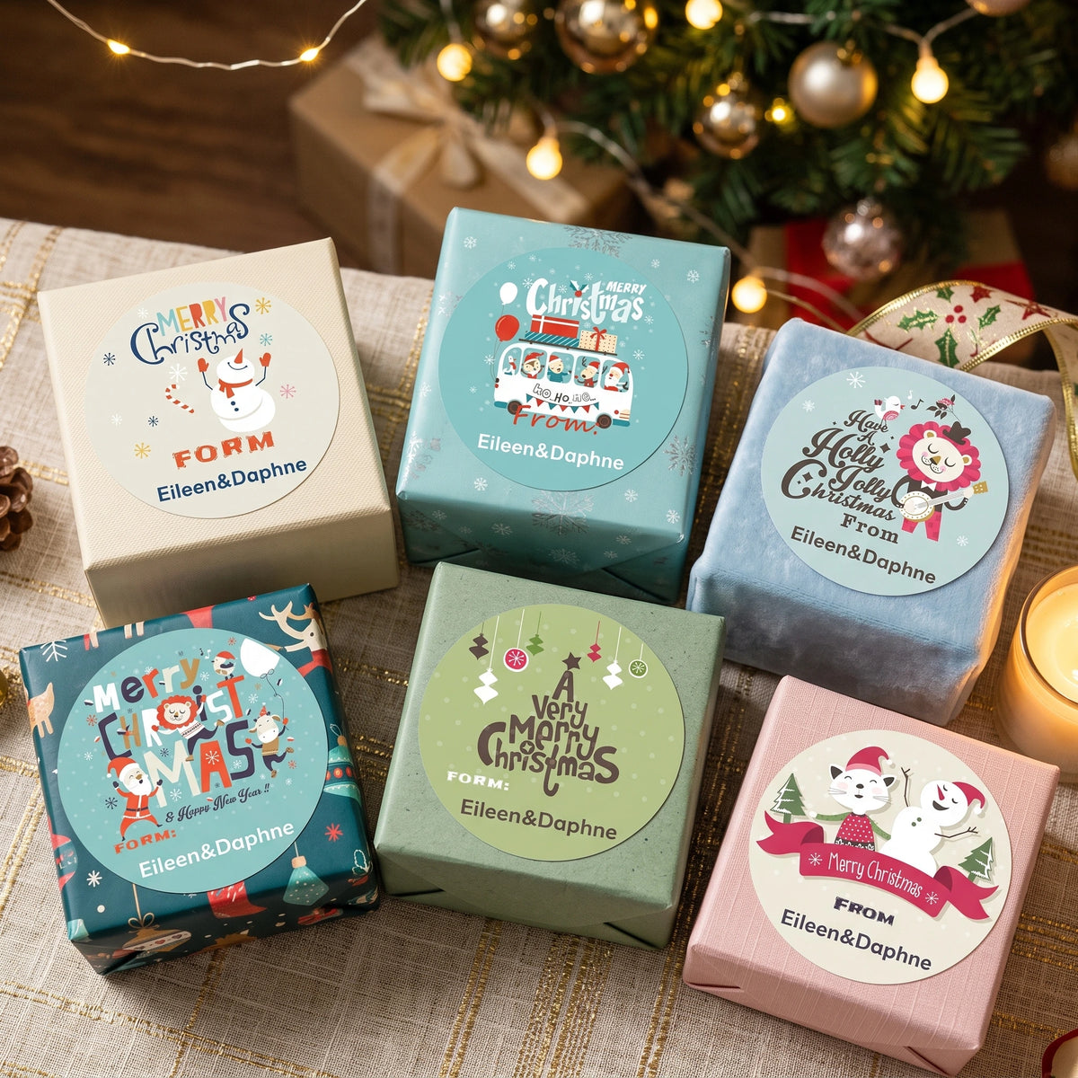 Personalized Christmas Gift Labels - Cheerful