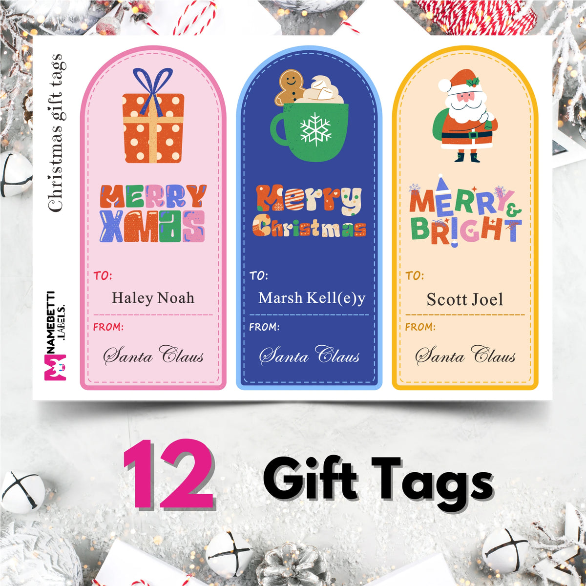 Personalized Christmas Gift Tags - Rustic Holiday