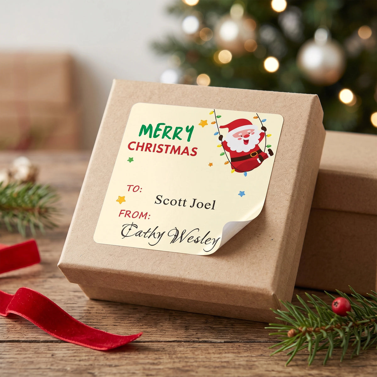 Personalized Christmas Gift Tags - Santa Claus