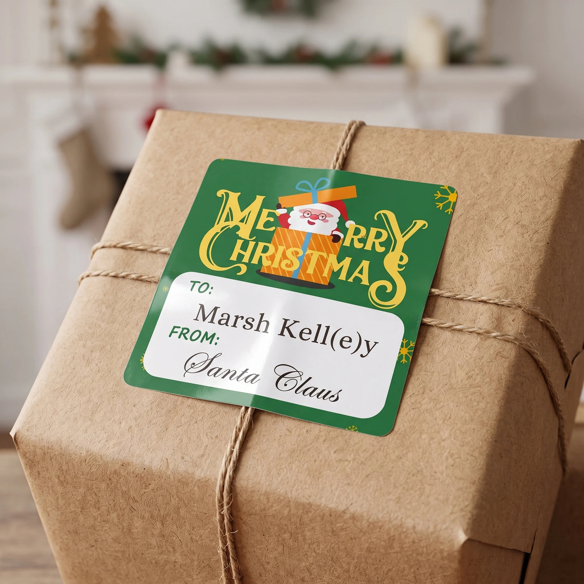 Personalized Christmas Gift Tags - Santa