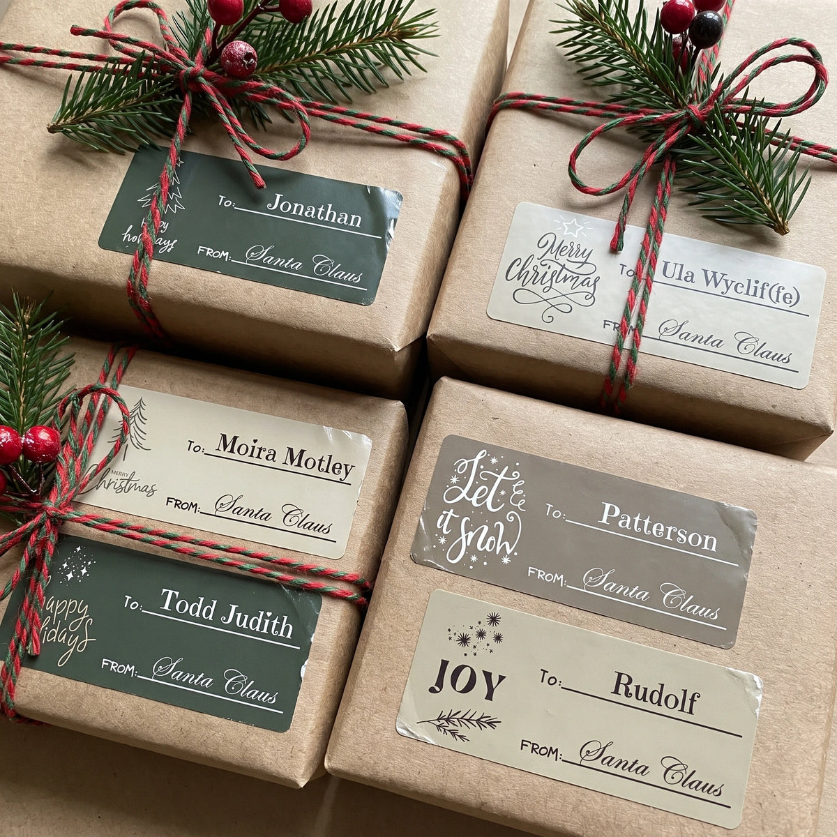 Personalized Christmas Gift Tags - Winter Joy