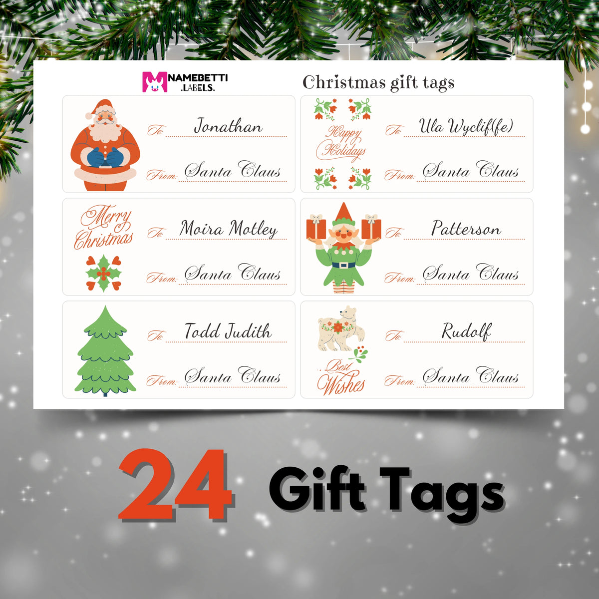 Personalized Christmas Gift Tags - Reindeer