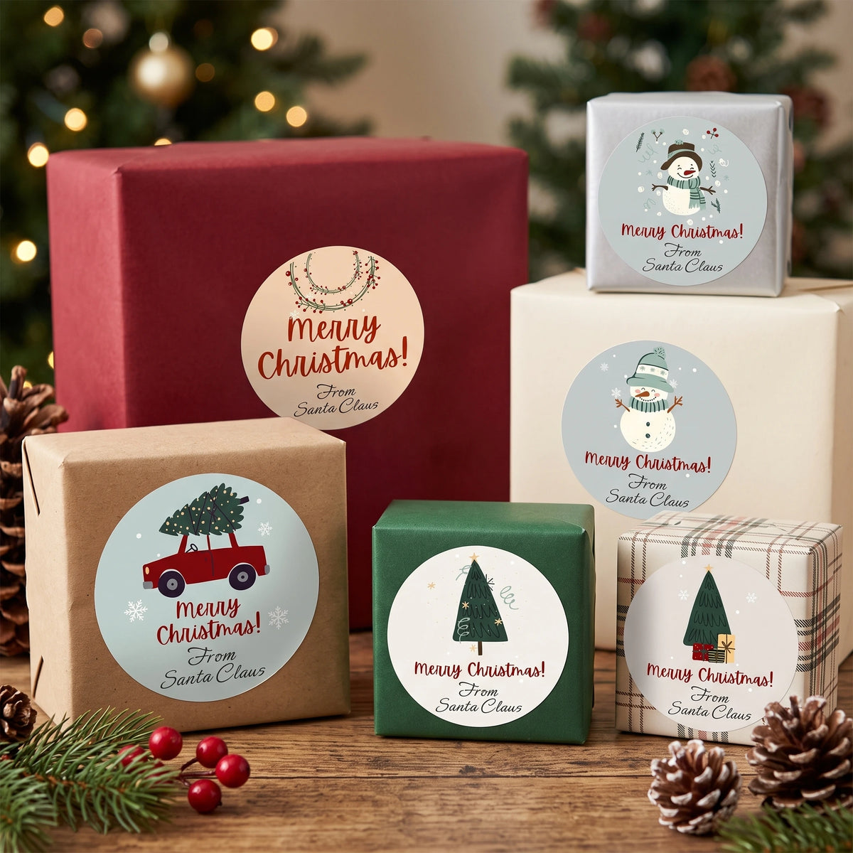 Personalized Christmas Gift Labels - Festive Vibes