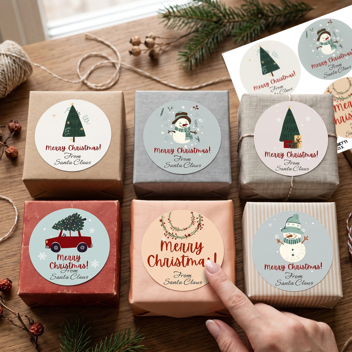 Personalized Christmas Gift Labels - Festive Vibes