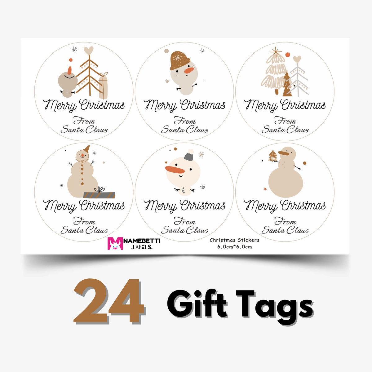 Personalized Christmas Gift Labels - White Christmas