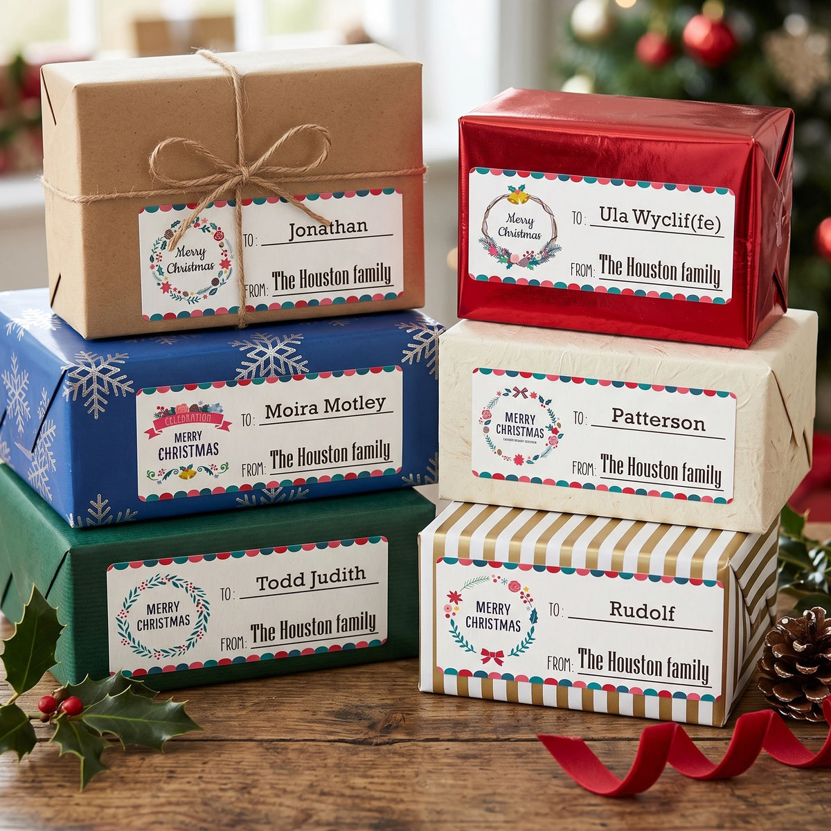 Personalized Christmas Gift Tags - Santa's Christmas Magic