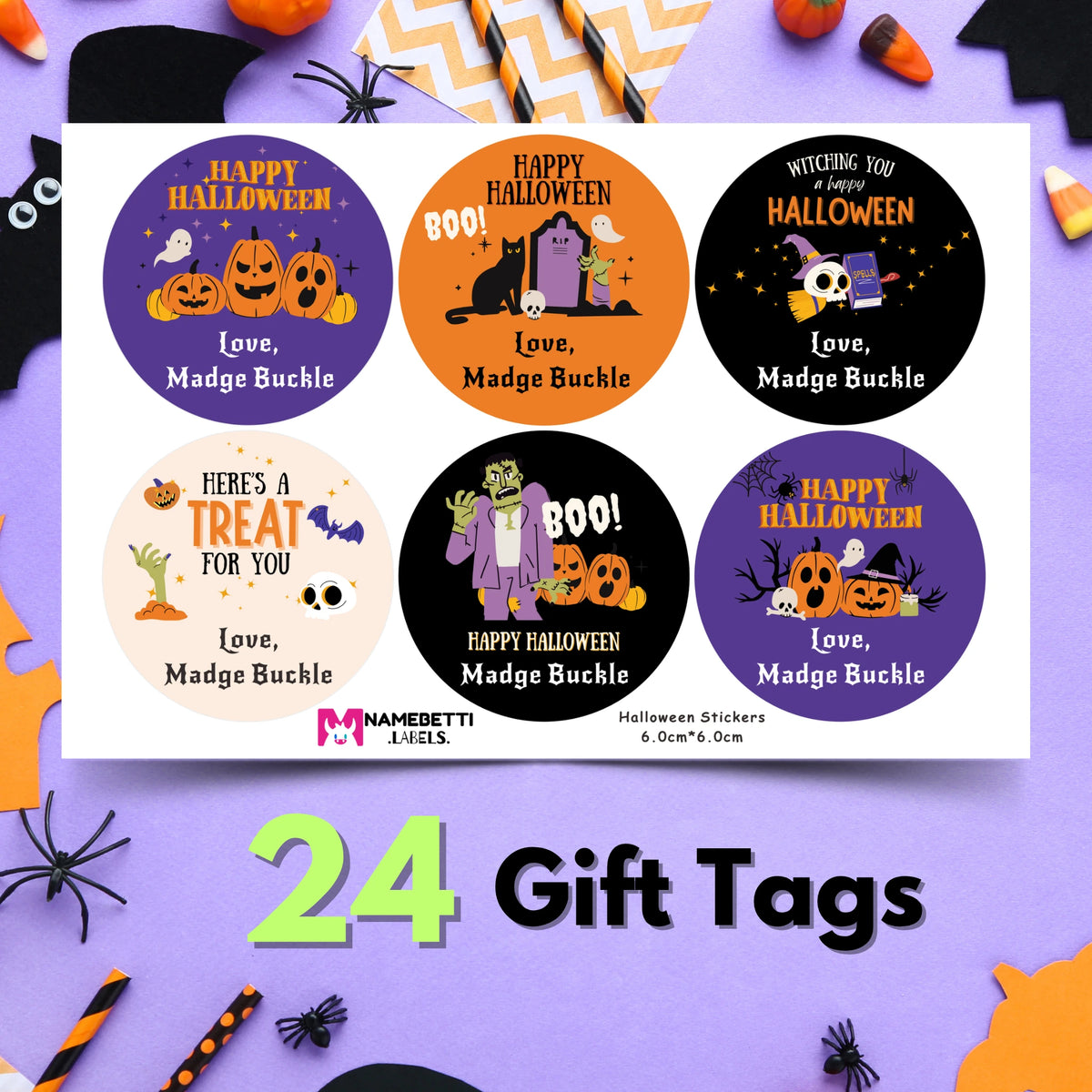 Personalized Halloween Gift Labels - JackOLantern
