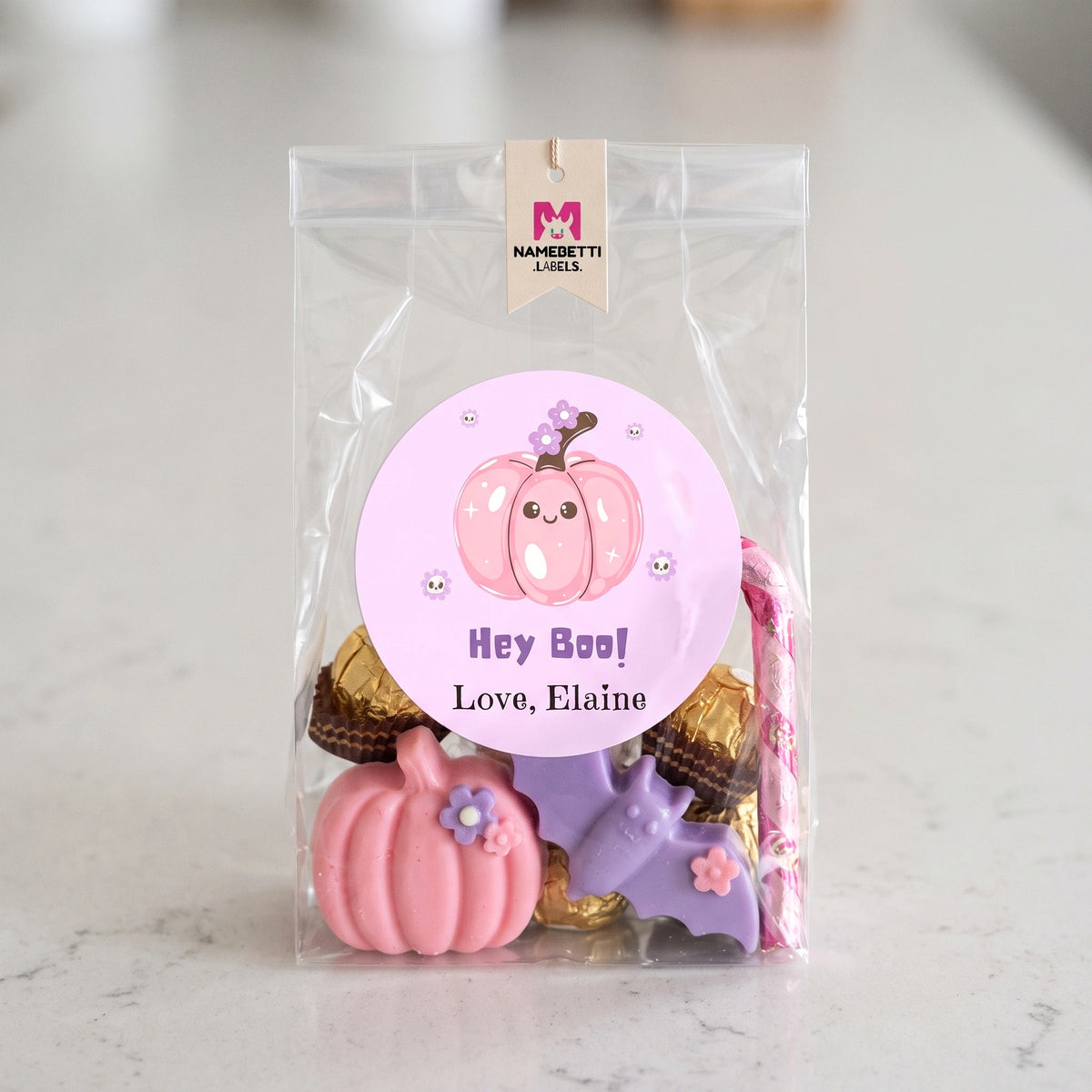 Personalized Halloween Gift Labels - Pink Halloween